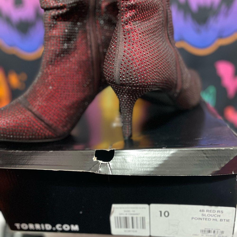 TORRID Size 10 Red Pointed Heel Bootie